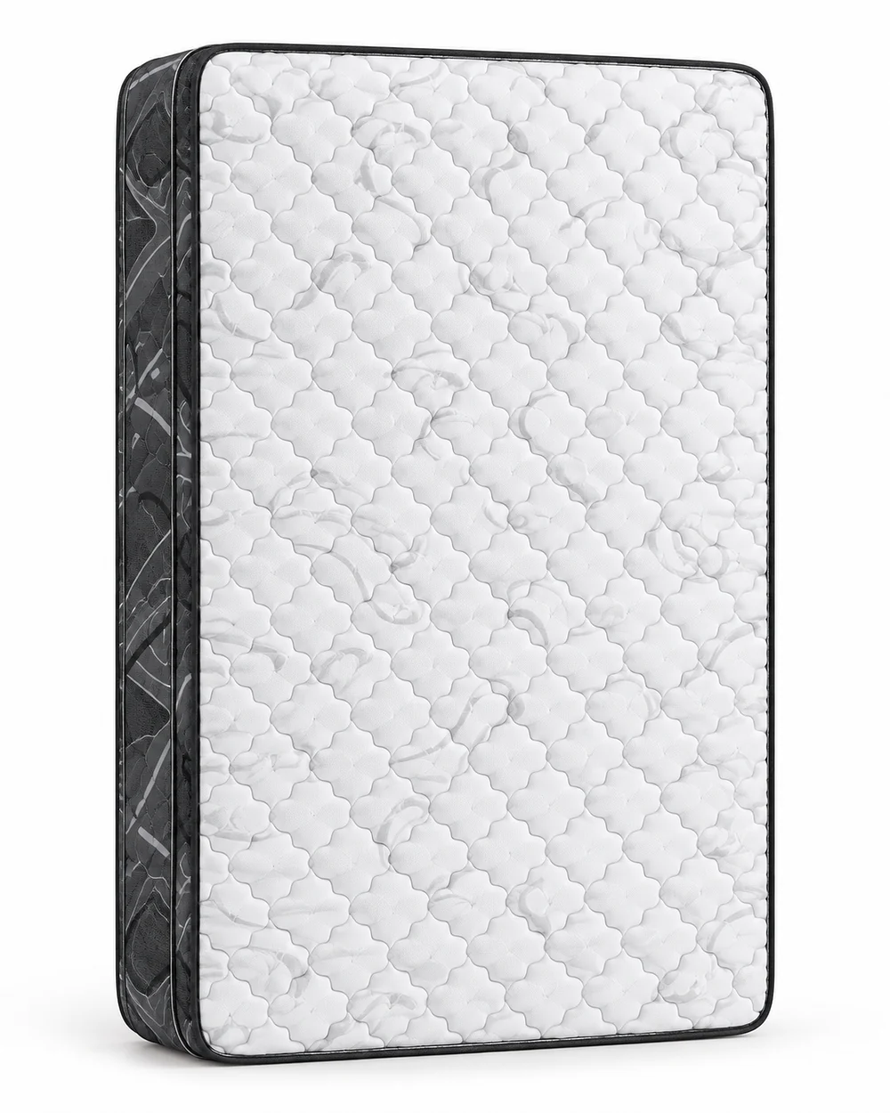 Colchón blanco acolchado con panel oscuro