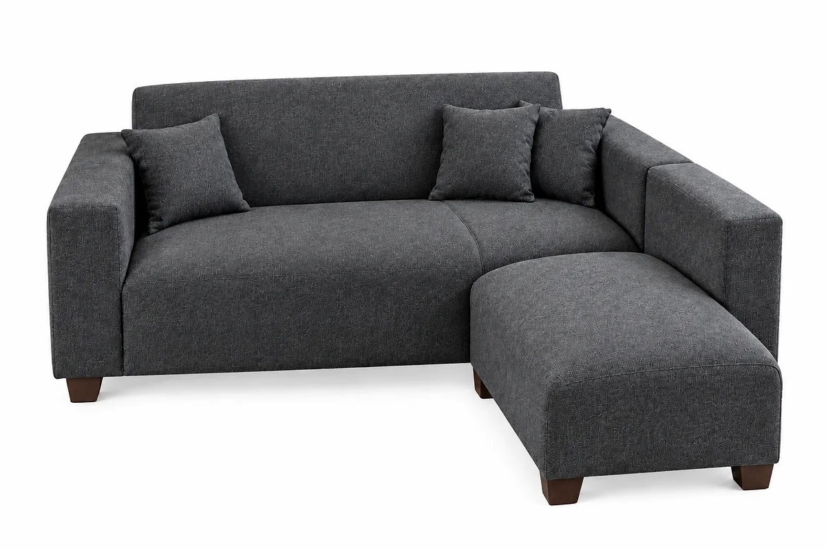 Sillón esquinero gris oscuro con chaise longue